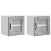 vidaXL Wandglas cabinet LUCCA 2 st Betongrijs Bewerkt hout