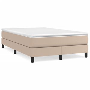 vidaXL Boxspring met matras kunstleer cappuccinokleurig 120x200 cm