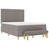 vidaXL Boxspring bed met matras met hoofdeinde Taupe 140 x 200 cm Stof