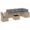 vidaXL 7-delige Loungeset met kussens poly rattan beige