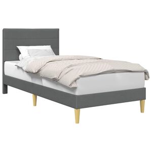 vidaXL Bedframe met hoofdeinde Donkergrijs 90 x 190 cm Stof