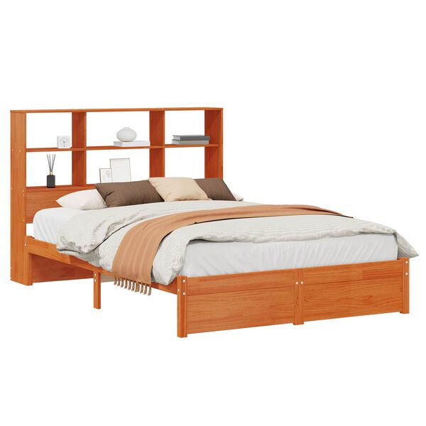 vidaXL Bedframe met opberghoofdeksel Waskleur Bruin 140 x 190 cm