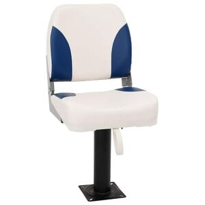 vidaXL Bootstoel 1 set inklapbaar 41x36x48 cm blauw en wit