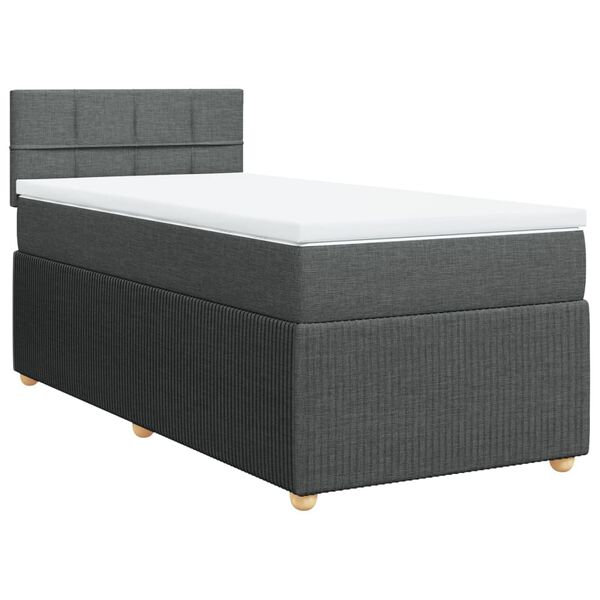 vidaXL Boxspring met matras stof donkergrijs 90x190 cm