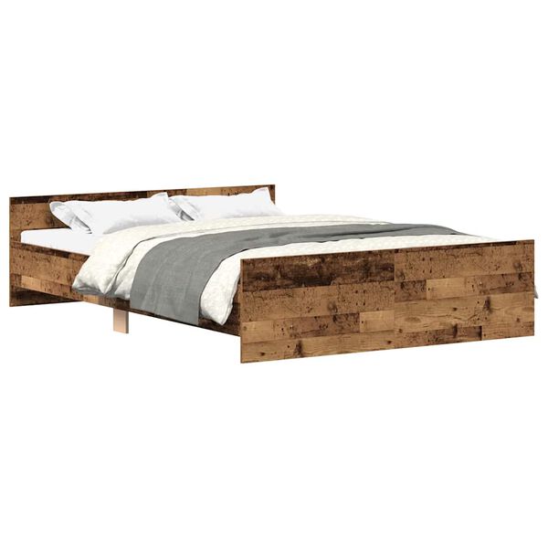 vidaXL Bedframe zonder matras bewerkt 120x190 cm bewerkt hout oud