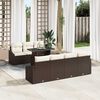 vidaXL Tuin Sofa Set met kussen 8 pcs Bruin en Crème poly rattan