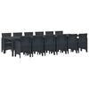 vidaXL Tuin Eetset 13 pcs Antraciet Polt riet