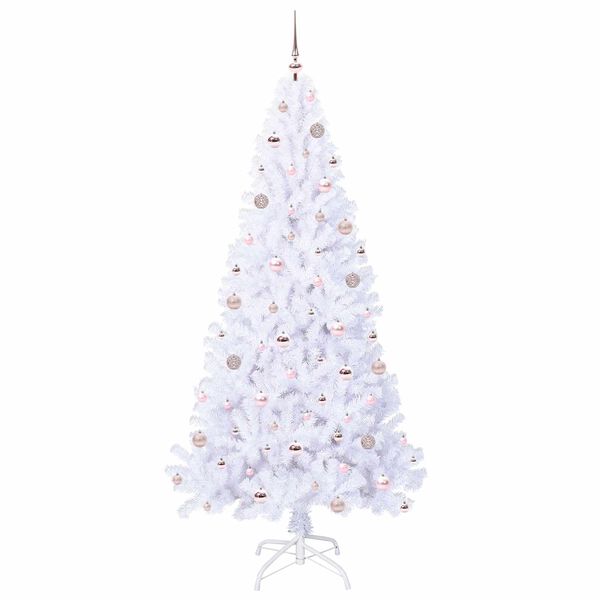 vidaXL Kunstkerstboom met 300 LED Wit 210 cm PVC en staal