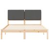 vidaXL Bedframe met Gevoerd Hoofdgedeelte Donkergrijs 140 x 200 cm