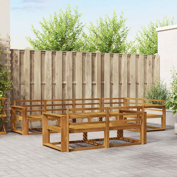 vidaXL Buiten bankenset 7 pcs Naturel Massief Acaciahout