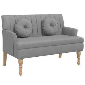 vidaXL Bankje met kussens 113x64,5x75,5 cm stof lichtgrijs