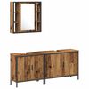 vidaXL Badkamermeubelset met plank met opslag 3 pcs Bruin Bewerkt hout