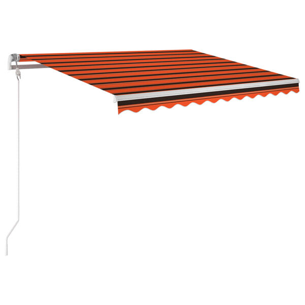vidaXL Luifel automatisch met LED windsensor 300x250 cm oranje bruin