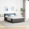 vidaXL Boxspringbed met matras Donkergrijs 140 x 190 cm Stof