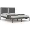 vidaXL Bedframe massief grenenhout grijs 140x190 cm