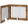vidaXL Opvouwbaar hondenhek met standaards 2 st Gerookt eiken 200,5 cm