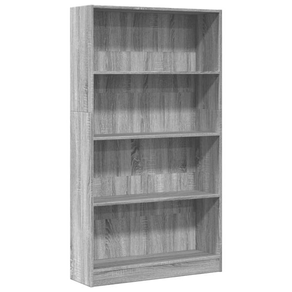vidaXL Boekenkast 80x24x143 cm bewerkt hout grijs sonoma eikenkleurig