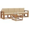 vidaXL Buiten bankenset 5 pcs Natuurlijk en Beige Massief Acaciahout