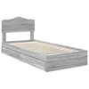 vidaXL Opslag bed met hoofdeinde Grijs Sonoma 70 x 190 cm Bewerkt hout