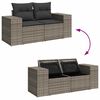 vidaXL 5-delige Loungeset met kussens poly rattan grijs