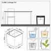 LECHUZA Plantenbak CUBE Cottage 50 ALL-IN-ONE mokkakleurig