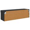 vidaXL TV-wandkast Panama Zwart Eiken 100 x 30 x 30 cm Bewerkt hout