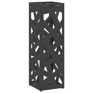 vidaXL Regen paraplu standaard Zwart 15,5 x 15,5 x 49 cm Staal