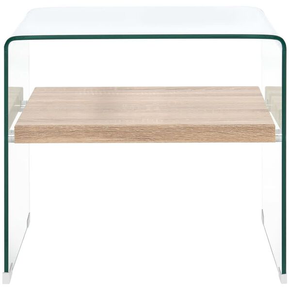vidaXL Salontafel 50x50x45 cm gehard glas transparant