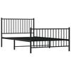 vidaXL Bedframe met hoofd- en voeteneinde metaal zwart 107x203 cm