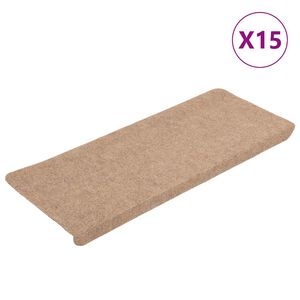 vidaXL Trapmatten zelfklevend 15 st 65x24,5x3,5 cm beige