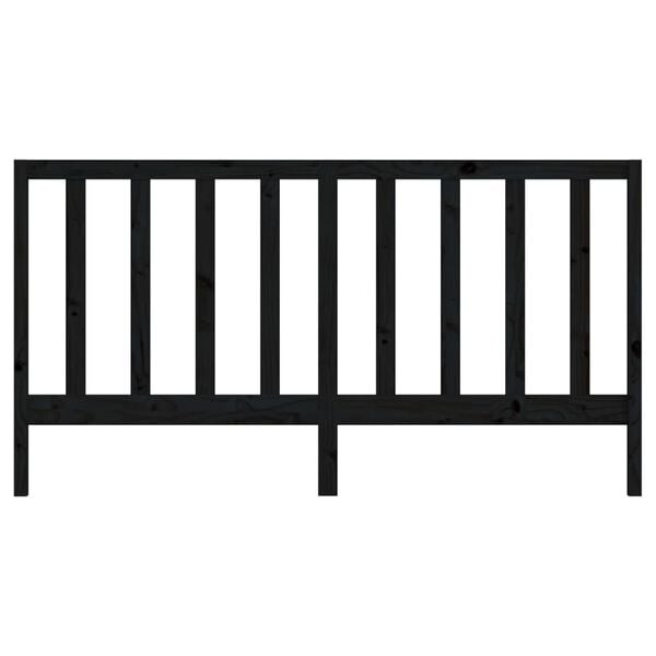vidaXL Hoofdbord 206x4x100 cm massief grenenhout zwart