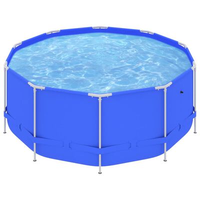 vidaXL Zwembad met stalen frame 367x122 cm blauw