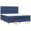vidaXL Boxspring met matras stof blauw 160x200 cm