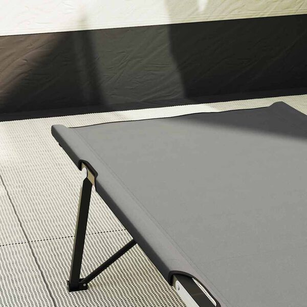 vidaXL Opvouwbaar Camping Bed 2 pcs Grijs 206 x 76 x 74 cm