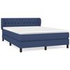 vidaXL Boxspring met matras stof blauw 140x190 cm