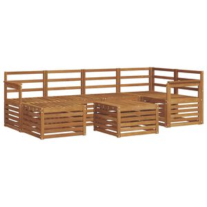 vidaXL Hoekbank Set 7 pcs Naturel Massief Acaciahout