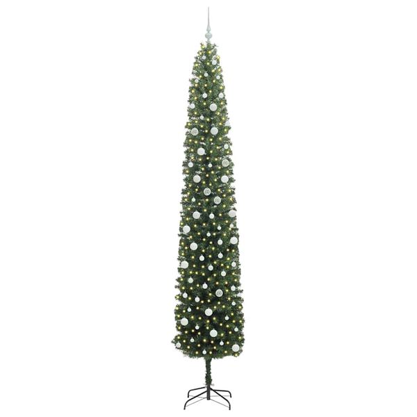 vidaXL Kunstkerstboom Groen 300 cm PVC en Staal en Kunststof