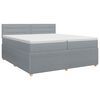 vidaXL Boxspringbed met matras Lichtgrijs 200 x 200 cm Stof