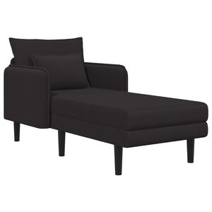 vidaXL Grote chaise longue Zwart Boucl&eacute;