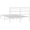 vidaXL Bedframe met hoofdbord metaal wit 160x200 cm