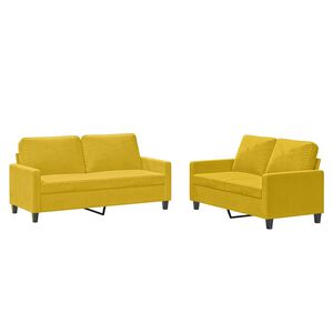 vidaXL 2-delige Loungeset met kussens fluweel geel