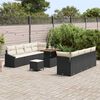 vidaXL Tuin Sofa Set met kussen met opslag 11 pcs Zwart en Cr&egrave;me