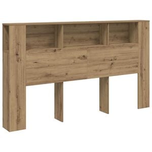 vidaXL Hoofdbordkast 180x18,5x102,5 cm bewerkt hout artisanaal eiken