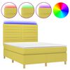 vidaXL Boxspring met matras en LED stof groen 140x190 cm