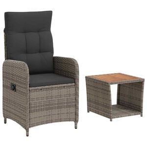 vidaXL Tuin loungeset 2 st Licht Grijs en Donker Grijs