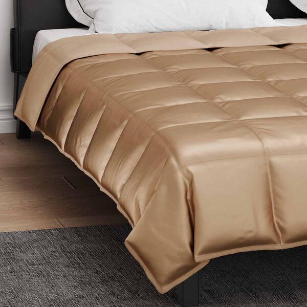 vidaXL Zomer Dekbed Goud 200 x 200 cm Satijn en Microfiber