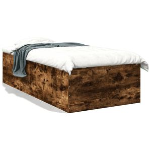 vidaXL Bedframe bewerkt hout gerookt eikenkleurig 90x190 cm