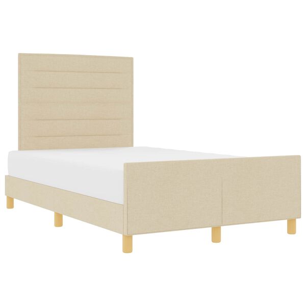 vidaXL Bedframe met hoofdeinde Cr&egrave;me 120 x 190 cm Stof