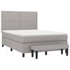 vidaXL Boxspring met matras stof lichtgrijs 140x190 cm