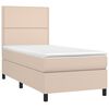 vidaXL Boxspring met matras kunstleer cappuccinokleurig 90x200 cm